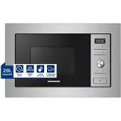 Heinner HMW-MDBI28GDIX, Integriert, Grill-Mikrowelle, 28 l, 800 W, Drehregler, Tasten, Schwarz, Edelstahl