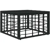 vidaXL Garten-Fußhocker Schwarz Poly-Rattan