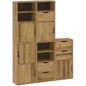 vidaXL Beistellschränke 5 Stk. ODDA 40x24x79 cm Massivholz Kiefer
