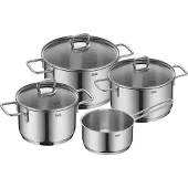 Silit Topf-Set "Alicante", grau (edelstahl), B:30cm H:22,5cm L:52,5cm, Töpfe, Topf-Set, Silitherm-Allherdboden, induktionsgeeignet, spülmaschinengeeignet