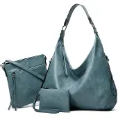 Merkloos Omgoods – Damen Schultertasche aus weichem Kunstleder mit Reißverschluss