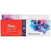 Rosa Aquarellfarben im Block, 21 Farben -