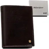 Peterson Rovicky | Klassische Herrengeldbörse, mit RFID, Dunkelbraun, 10x13 cm