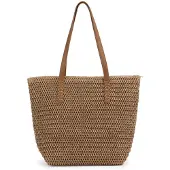 Merkloos Solidchoice – Damen-Strohtasche, große Strandtasche für den Sommer