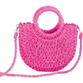 Merkloos Omgoods – Handgewebte Stroh-Strandtasche für Damen mit Fransen