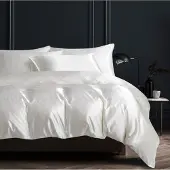 Sonstiges Bettwäsche Set 3-teilig 220x240cm Weiß Mikrofaser-Satin mit Reißverschluss