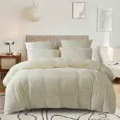 Sonstiges Fleece Bettwäsche Set 220x240cm Beige Creme 2 Kissenbezüge 80x80cm