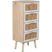 Merkloos Kommode mit 4 Schubladen aus MDF und Weidenrinde