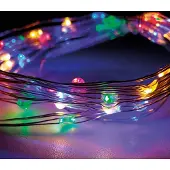 Dripio Lichterkette mit 40 mehrfarbigen LEDs, Silberdraht, 2,20 m