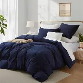 Sonstiges Bettwäsche-Set 220x240 cm Baumwolle 3-Teilig Blau