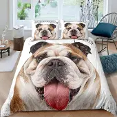 Sonstiges Kinder Bettwäsche Englische Bulldogge 135x200 cm 2-teilig Mikrofaser 3D Hundemotiv