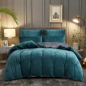 Sonstiges Bettwäsche Set 4teilig 135x200 cm Blau Hellblau Grau mit Reißverschluss