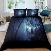 Sonstiges Kinder Bettwäsche Wolf 155x220 cm 3-teilig Mikrofaser 2 Kissenbezüge 80x80 cm