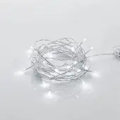 Dripio LED-Lichterkette, kaltweiß, 2 m, 20 LEDs, Timer, batteriebetrieben