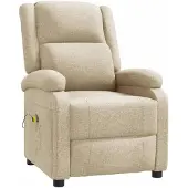 vidaXL Massagesessel Creme Stoff