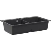 vidaXL Küchenwaschbecken Doppelbecken Granit 86 x 51 x 30 cm Graphit