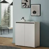 Altro Vielseitiges Sideboard für Wohnzimmer, Küche oder Flur, 3 Ablagen, weiß