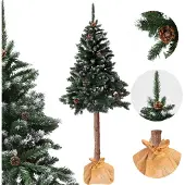 Bauerkraft Künstlicher Weihnachtsbaum auf Stamm 180 cm Diamant-Kiefer mit Zapfen beschneit