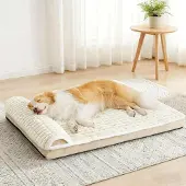 Sonstiges Orthopädisches Hundebett Beige 91x61cm L 9cm dick