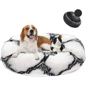Sonstiges Hundebett Donut Plüsch Waschbar Weich Ø50cm White Black