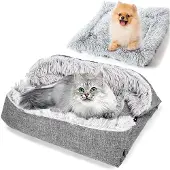 Sonstiges Katzenbett 2in1 Plüsch Waschbar Grau 60x52 cm