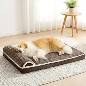 Sonstiges Orthopädisches Hundebett 142x102cm Braun mit Kissen 9cm dick