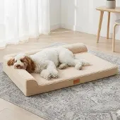 Sonstiges Orthopädisches Hundebett 76x51cm Elfenbein mit Schaumstoffkanten