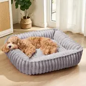 Sonstiges Orthopädisches Hundebett 80x60cm Grau Waschbar Kunstkaninchenfell