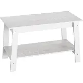 Sonstiges Couchtisch mit Ablagefach Weiß 80x39x48 cm MDF