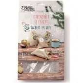Graine Créative Bastelset Adventskalender 24 weihnachtliche Jutesäckchen