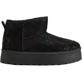 Lee cooper Winterstiefel Damen Schwarz mit Fell gefüttert Plateau Monogramm 36