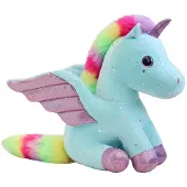 Merkloos Solidchoice – Plüsch-Einhorn, Kuscheltier, mehrfarbig, 23 cm