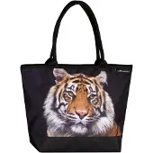 Merkloos Damentasche mit Tiger-Motiv, 42x30x15 cm