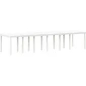 vidaXL Gartentisch Weiß 350 x 100 x 74 cm Poly-Rattan
