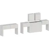 Web Furniture Ausziehbare Bank 66-290cm für Esstisch Konsole Pratika A - Weiß Shabby