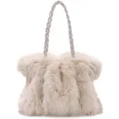 Merkloos Omgoods - Flauschige Handtasche aus Kunstfell für Damen