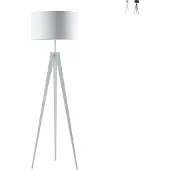 LUCE Design Stehlampe Dreibein aus Metall mit Stoffschirm Ibis - Weiß