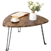 Sonstiges Zusammenklappbarer Couchtisch Dreieckig Holz Metallbeine Retro Braun