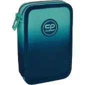 Patio - Etui, 2 Reißverschlüsse, Jumper, Farbverlauf Blau-Türkis - ausgestattet