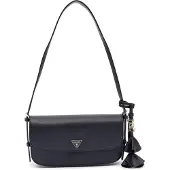 GUESS Damen Schultertasche Danielle Flap Shoulder Bag Schwarz