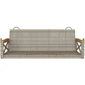 vidaXL Hängebank Grau 109x62x40 cm Poly Rattan