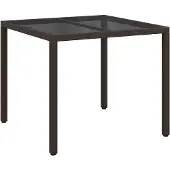 vidaXL Gartentisch Braun 90 x 90 x 75 cm Poly-Rattan