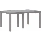 vidaXL Gartentisch Hellgrau 150 x 100 x 73 cm Poly-Rattan