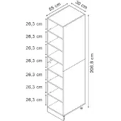 Vicco Küchenregal R-Line Anthrazit/Anthrazit 30 cm mit 7 Fächern, Model 60569