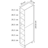 Vicco Küchenregal R-Line Anthrazit/Anthrazit 20 cm mit 7 Fächern, Model 60566