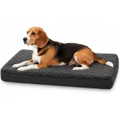 Belviona Hundematratze, weiche & stabile Liegematte mit waschbarem Bezug, 91x69x8 cm, schwarz