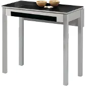 OEM Ausziehbarer Esstisch, Metall, Schwarz, 80x40 cm, ausziehbar auf 80x60 cm