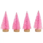 Sonstiges Künstlicher Mini Weihnachtsbaum 4,5cm x 10,5cm Rosa 4er-Set