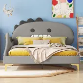 Sonstiges Kinderbett Cartoon Dinosaurier Form Flachbett PolyurethanGrau 140x200cm