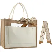 Merkloos Omgoods – Große Jute-Tasche mit Baumwollgriffen, wiederverwendbar